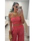 Conjunto top vichy rojo