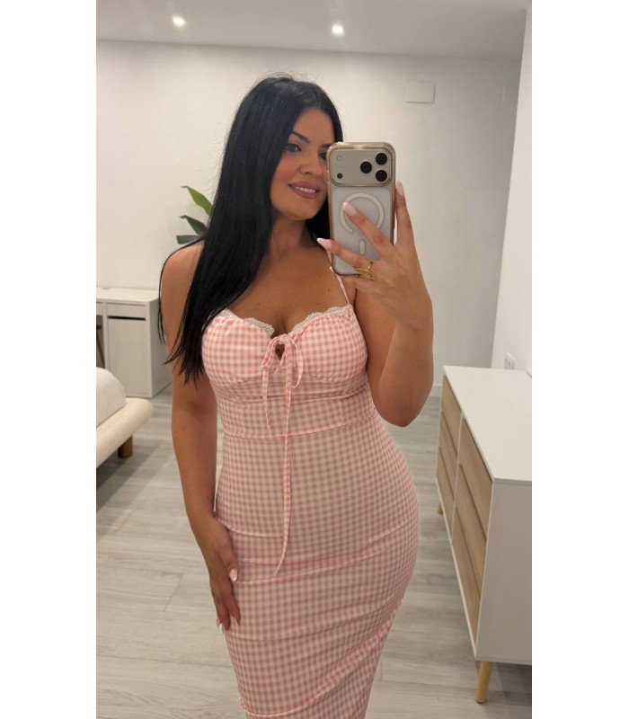 Vestido licra gruesa vivhy rosa