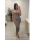 Vestido licra gruesa vivhy marron