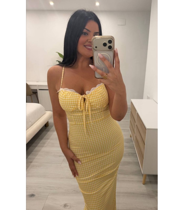 Vestido licra gruesa vivhy amarillo