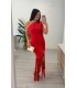 Vestido flecos Nereida rojo
