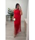 Vestido flecos Nereida rojo