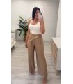 Pantalón lino camel pañuelo
