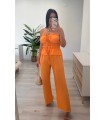 Conjunto lino liso naranja