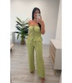 Conjunto lino liso verde