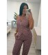 Conjunto cuadros granate espalda al aire