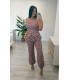 Conjunto cuadros granate espalda al aire