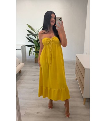 Vestido Cecilia amarillo mostaza