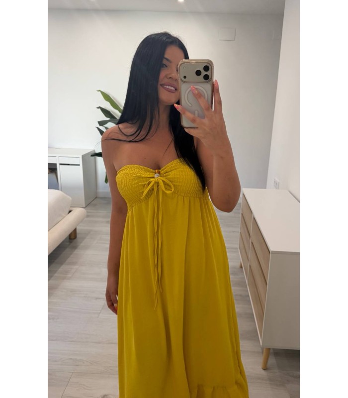 Vestido Cecilia amarillo mostaza