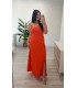 Vestido lino Amanda naranja