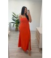 Vestido lino Amanda naranja