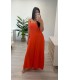 Vestido lino Amanda naranja
