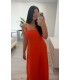 Vestido lino Amanda naranja