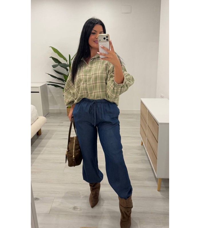 Camisa cuadros verde