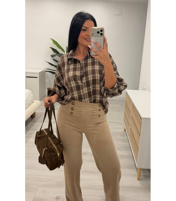 Camisa cuadros marrón