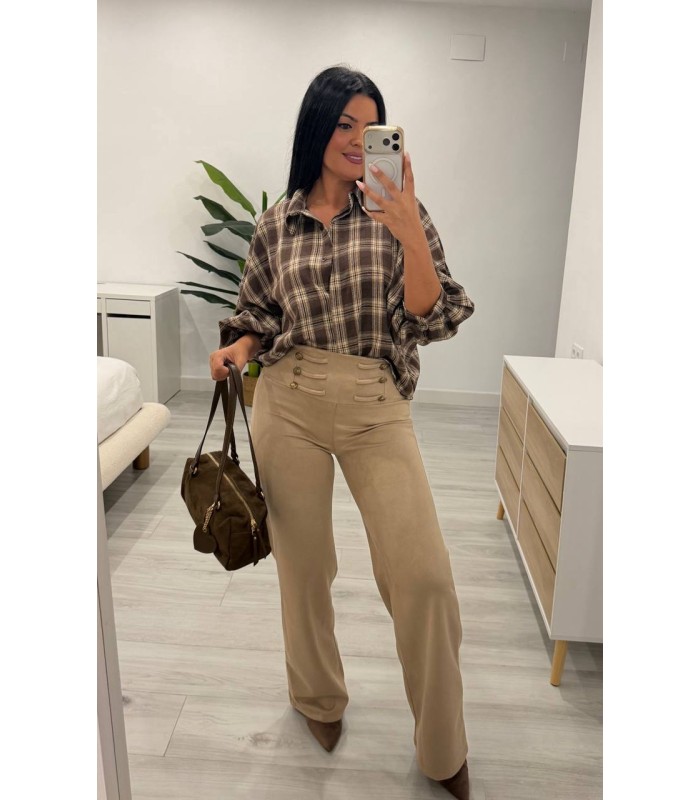 Camisa cuadros marrón