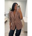 Chaqueta ralla fina burdeos