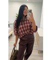 Camisa cuadros burdeos