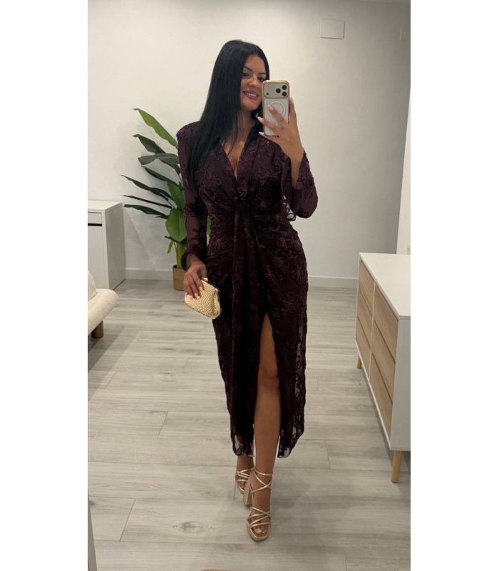 Vestido luxury granate