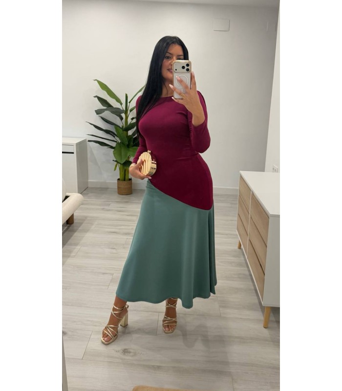 Vestido Agatha buganvilla verde