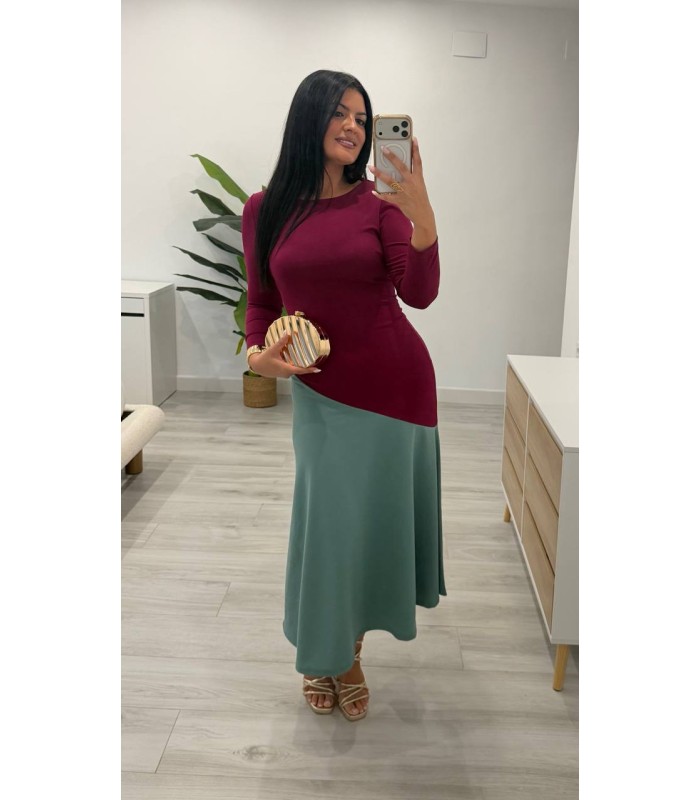 Vestido Agatha buganvilla verde
