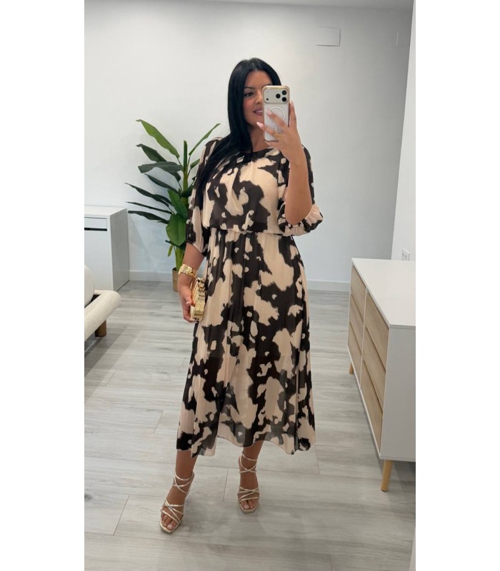 Vestido Luna crudo marrón