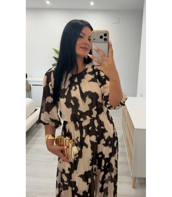 Vestido Luna crudo marrón