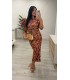 Vestido Camila buganvilla teja