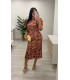 Vestido Camila buganvilla teja