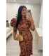 Vestido Camila buganvilla teja