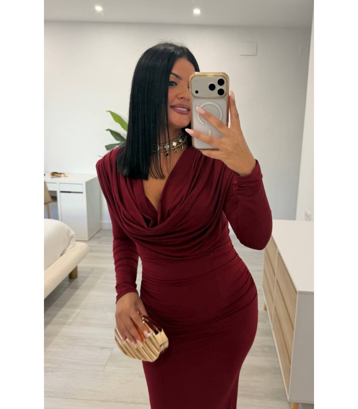 Vestido Nora granate