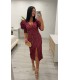Vestido Nisea berenjena bicolor