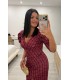 Vestido Nisea berenjena bicolor