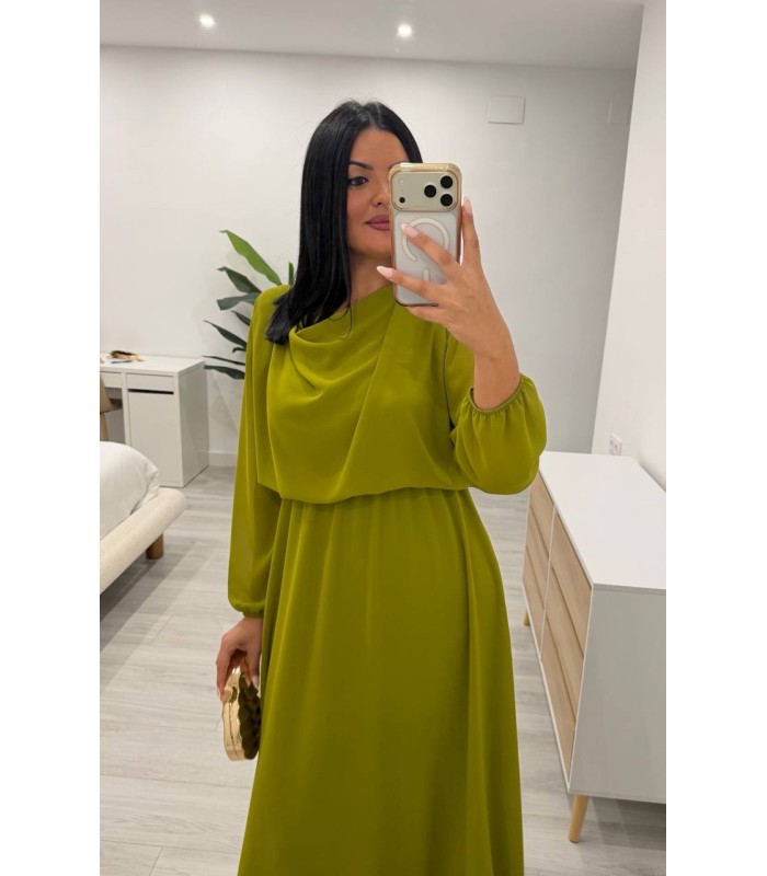 Vestido Luna liso verde