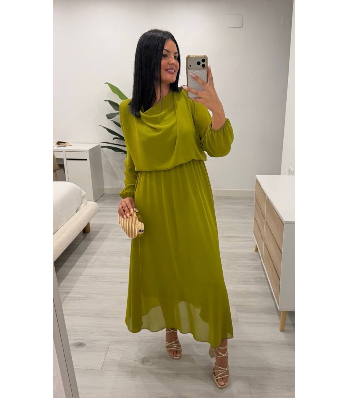 Vestido Luna liso verde