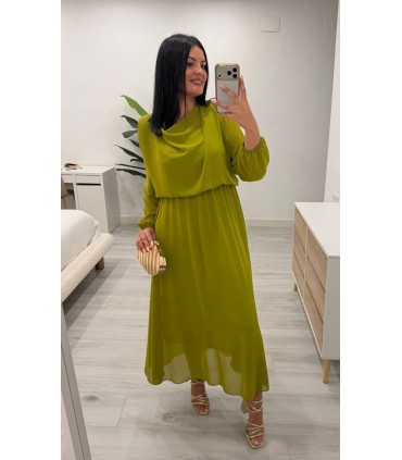 Vestido Luna liso verde