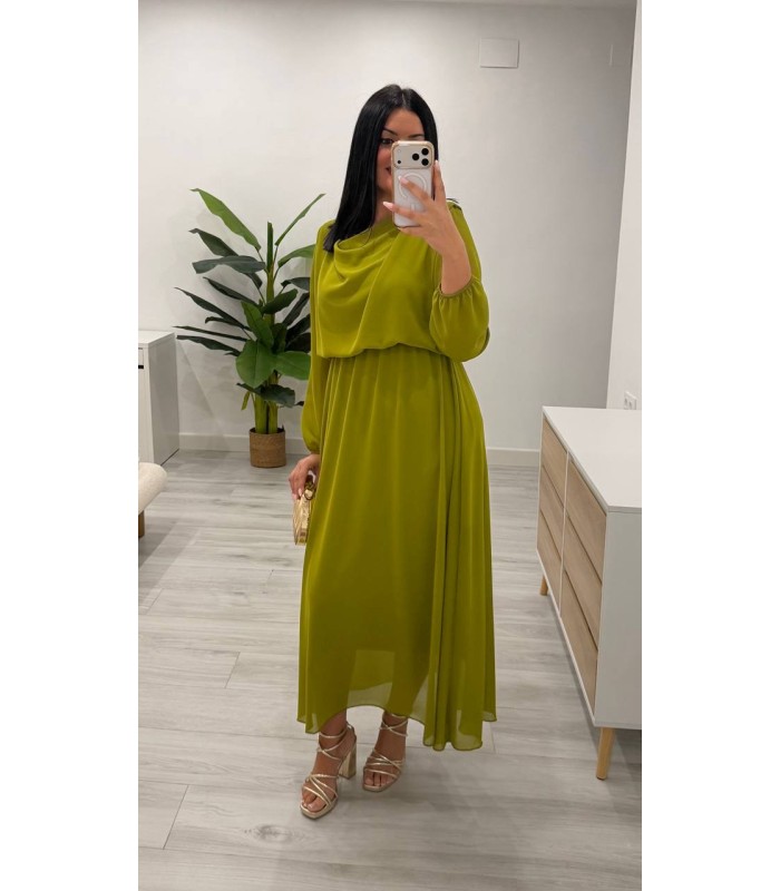 Vestido Luna liso verde