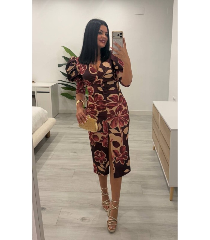 Vestido Nisea vino crudo