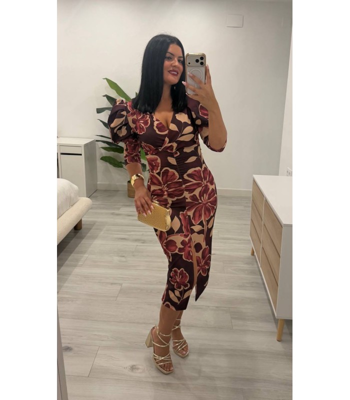 Vestido Nisea vino crudo