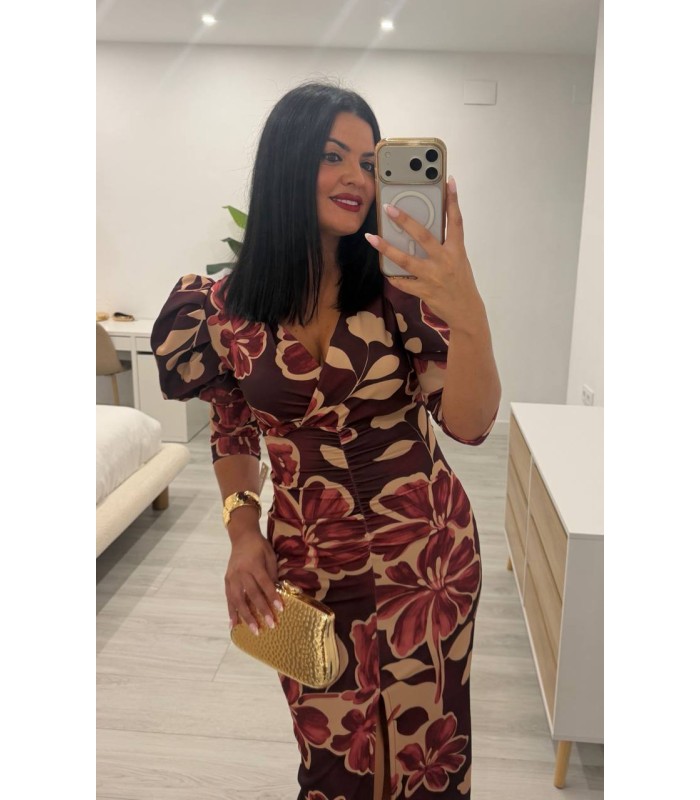 Vestido Nisea vino crudo