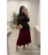 Vestido Agatha marron rojo