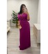 Vestido largo Nuria rosa buganvilla