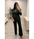 Traje chaqueta con cinturón verde botella