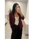Chaqueta basic vestir camel burdeos
