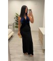 Vestido Fabiola tercipelo azul