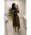 Vestido Natalia azul mostaza