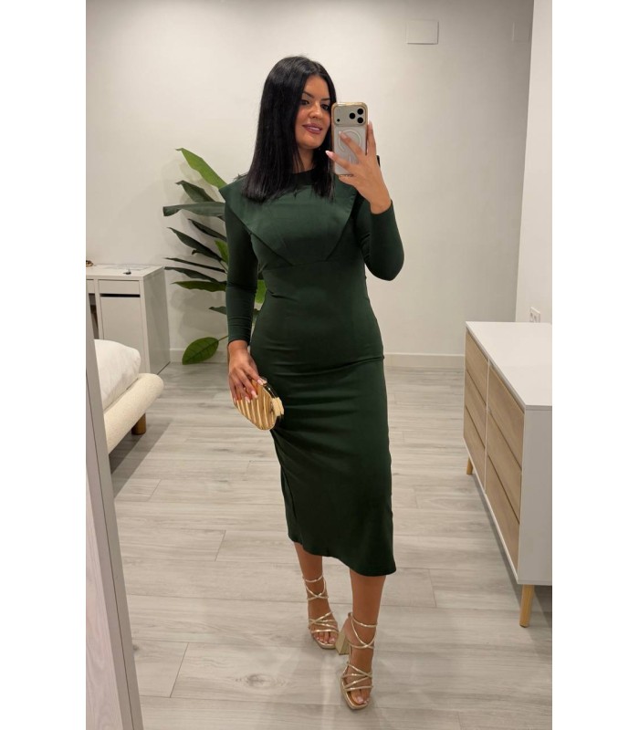 Vestido Carol verde botella