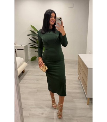 Vestido Carol verde botella
