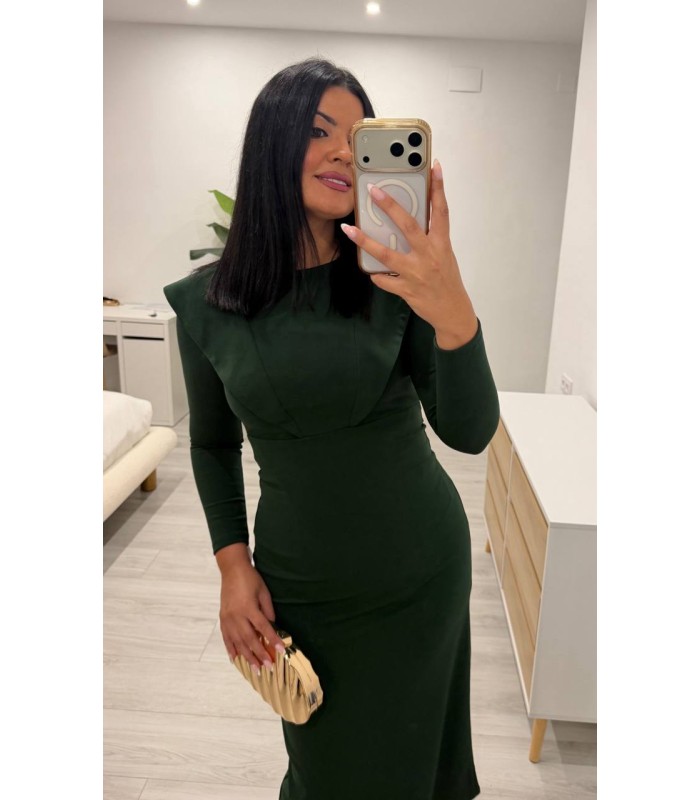 Vestido Carol verde botella
