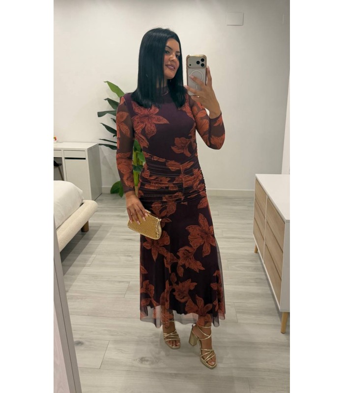 Vestido Amanda cazuela berenjena